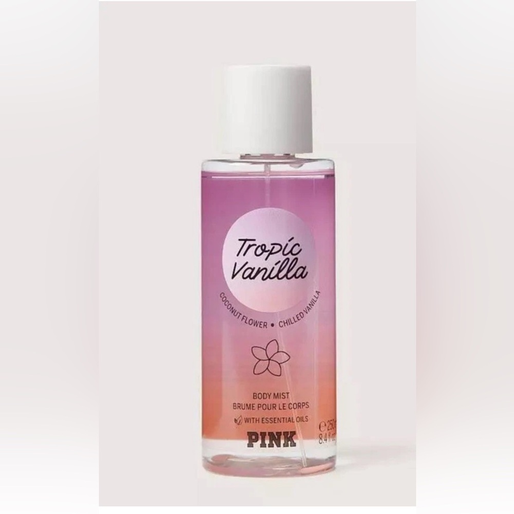 VICTORIA'S SECRET PINK TROPIC VANILLA COCONUT FLOWER BODY MIST 8.4 FL OZ 250 ML